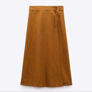 Zara linen blend pareo skirt